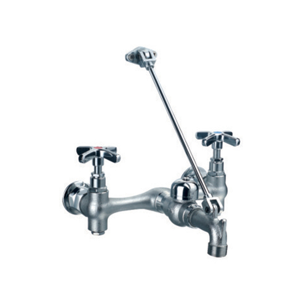 Whitehaus Heavy Duty Wall Mount Service Sink Faucet W/ Support Bracket And Cross WHFSA980-C